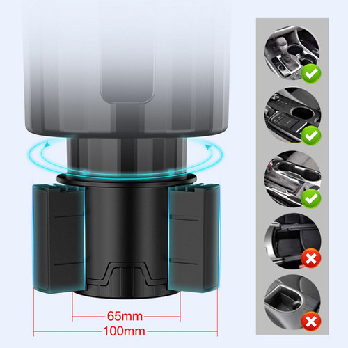 ! Adaptador Porta-copos Para Carro Com Base Ajustável