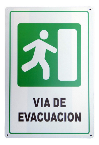 Señal Vía De Evacuación - Letrero De Aviso