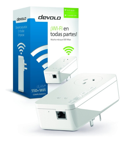 Adaptador powerline Devolo dLAN 550 WiFi Single blanco 196V/250V