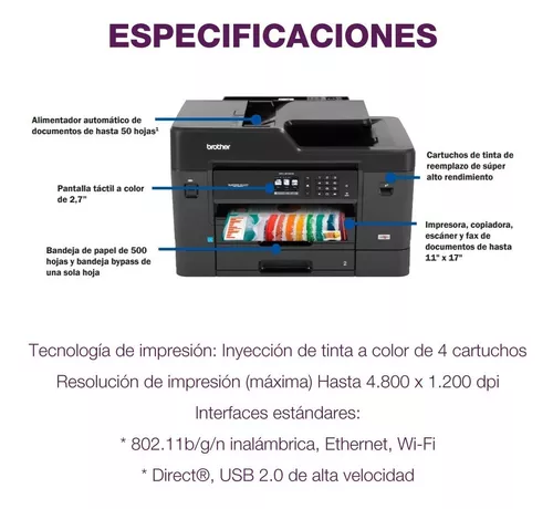 Impresora Multif Color Brother Mfc J6730Dw