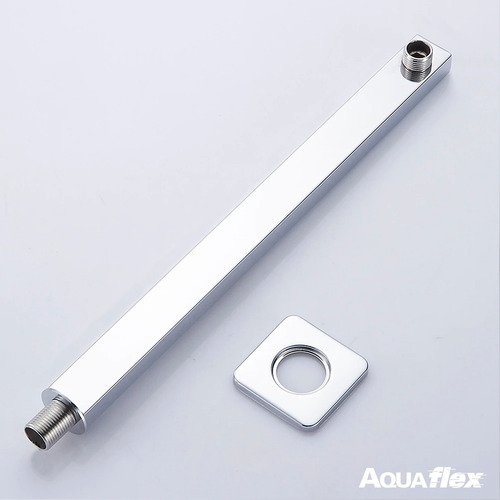 Imagen 7 de 10 de Flor Ducha Metalica Cuadrada 20cm Brazo 40cm 7091c Aquaflex
