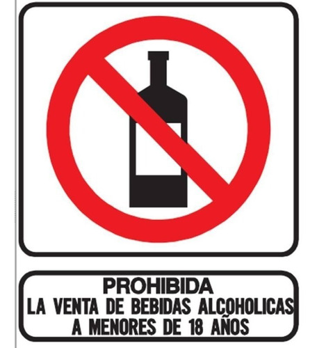 Cartel Prohibida Venta Bebida Alcohólica Menores 18 40x45 