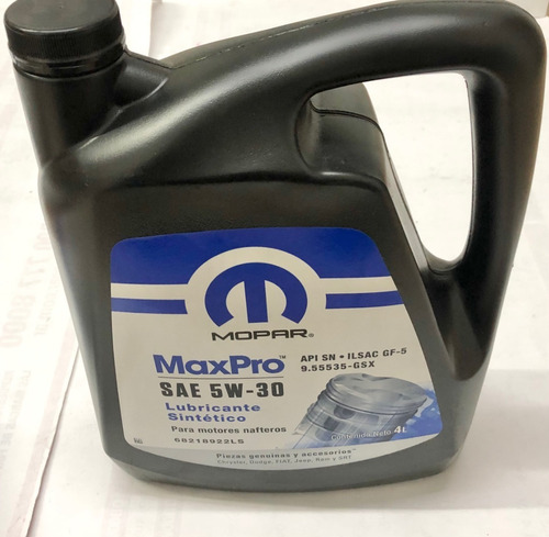 Aceite Max Pro 5w30 Jeep Compass 2.0 4litros Mopar Original