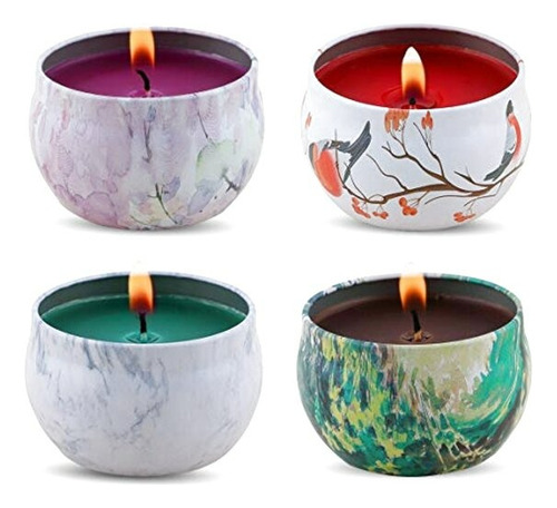 Kit De 4 Velas Aromáticas Grandes Olor Lavanda