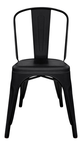 Imagen 4 de 10 de Silla Vintage Tolix, Gl Estructura Color Negro Mate, 6 Unidades, Una Sola Pieza Hierro