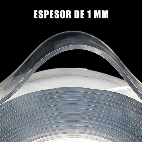 Cinta Adhesiva De Doble Faz 3m Y 1cm Transparente Brillante Restsuko