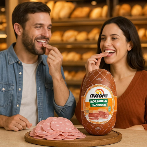 Peça Mortadela Tradicional Aurora 5kg Lanches Envio Imediato