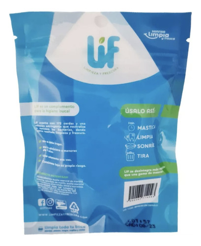 Lif Cepillo Bucal Masticable Pouch Resellable 30 Unidades1pz