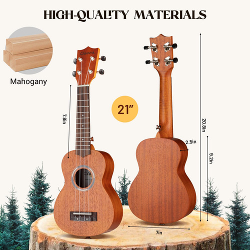 Ukelele Soprano 21 Pulgadas Kit Para Principiantes Con Bolsa