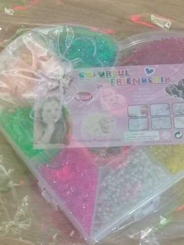 Piedritas Para Hacer Pulseras Y Collares. Caja Pvc Corazón. 