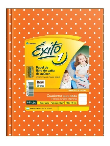 Éxito 18554 Cuaderno E1 Lunares Naranja Rayado X48 Hojas