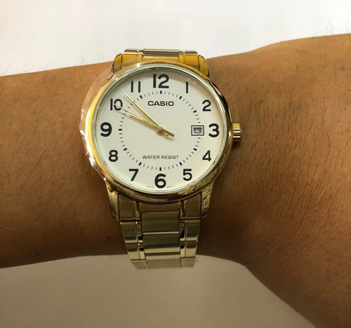 Relogio Casio Masculino Mtp-v002g 7bu Dourado Analogico