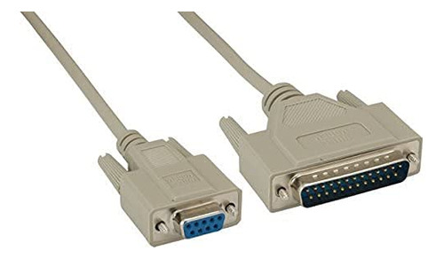 Aya Cable Modem Nulo Db9 9-pin Hembra Db25 25-pin Male Beige