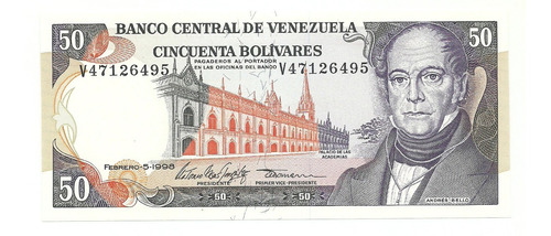 Billetes Bs. 50 V8 Febrero 5 1998 Xf+