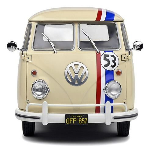 Miniatura Volkswagen Kombi T1 Pick-up Tributo Herbie 53 1950 Bege 1:18 Solido