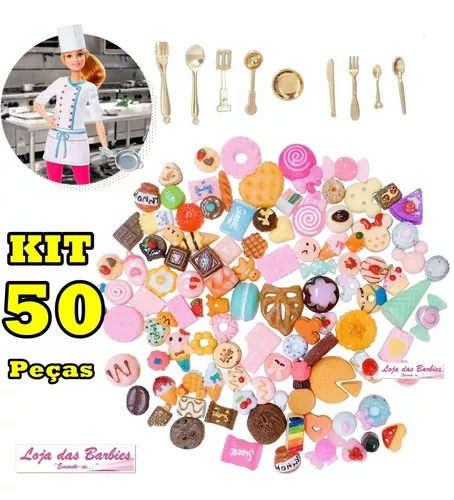 Kit Cozinha Infantil Com Biscoito + Boneca E Cupcake Girls Dessert