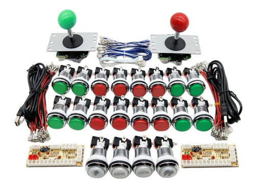 Botones Arcade Para 2 Jugadores Y Kit De Joystick Estilo6