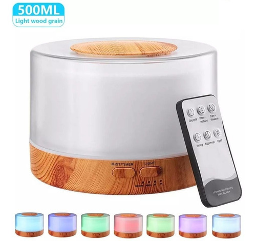 Humidificador Difusor Control Remoto Led Colores 500ml