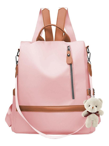 Bolsa Transversal Feminina Mochila Costa Confortavel Luxo Cor Rosa Clara