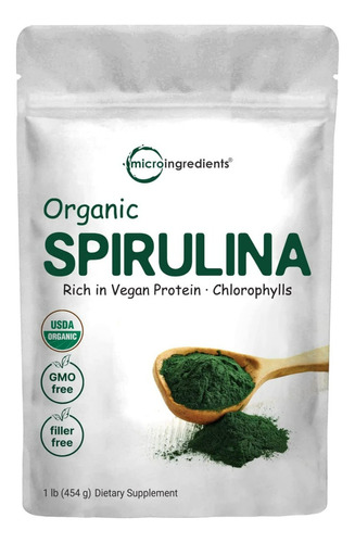 Espirulina Orgánica En Polvo Microingredients Sobre Con 454g