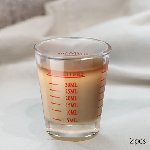 2 Vaso Medidor De Vidrio Transparente Con Líneas 2 Piezas