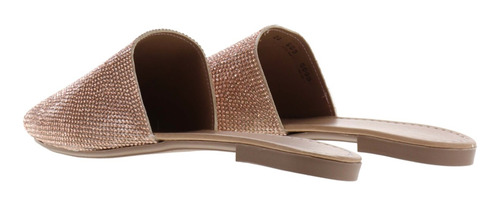 Imagen 3 de 3 de Zapatillas Modernas Mules De Pedrería Color Plateado Dama