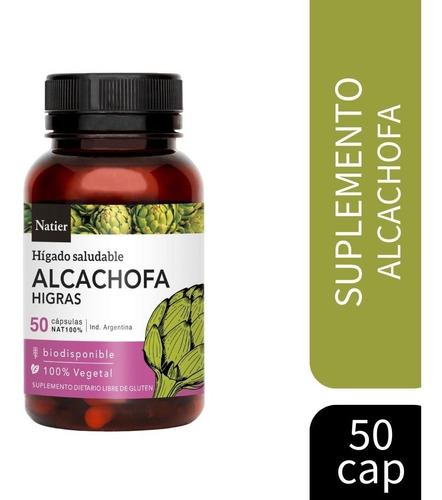 Alcachofa Disminuye Colesterol Hígado Graso X50 Caps Natier Sabor Alcachofa