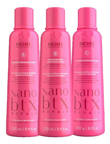 Kit Richée Professional Nanobtx Tratamento Diário