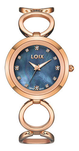 Reloj Loix Mujer L1193-3 Oro Rosa Con Tablero Negro