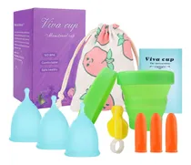 Comprar 3 Copa Menstruales S\u002Fl+vasos Esterilizadores+cepillo Esponja