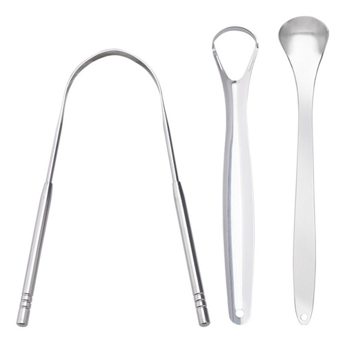 3pcs/set Tongue Scraper Stainless Steel Oral Tongue Cleaner