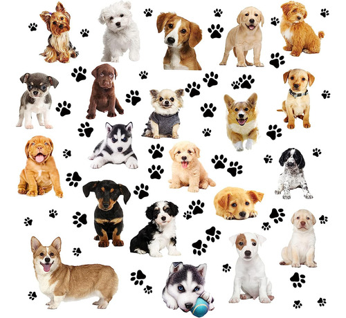 109 Pegatinas De Pared Para Perros Y Patas, Pegatinas 3d ...