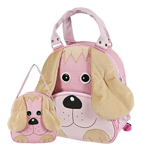 Mochila Infantil Joaninha Rosa G - Menina Escolar - Bebê