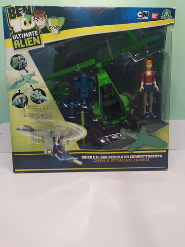 Boneco Ben 10 Gwen + Veículo Voador