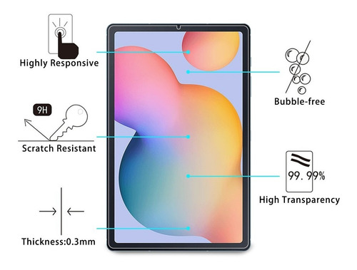 Imagen 2 de 5 de Samsung Galaxy Tab S6 Lite 10.4 (p610) - Vidrio Templado 9h