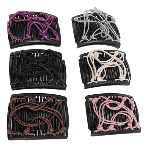 Pack De 6 Peinetas Elásticas Con Doble Clip Para Mujer