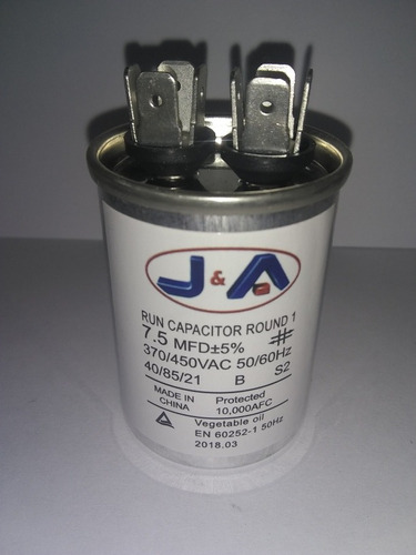 Capacitor De 7,5 Mfd Uf +5 En 370/450 Vac