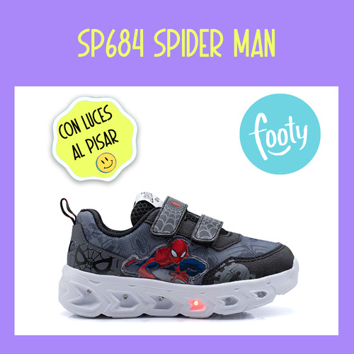 Zapatillas Footy Kids Luces Al Pisar Sp684 Spyderman Tabu