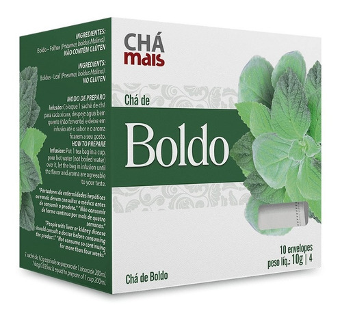 Chá De Boldo  - Chá Mais Clinicmais  10 Envelopes