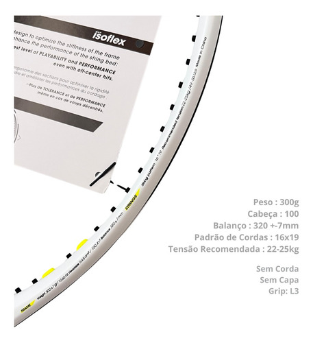 Raquete Tf-x1 300g X-damp Isoflex Sem Corda Adulto Aro100 L3