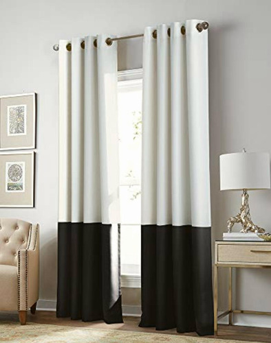 Curtainworks Kendall Color Block Room Darkening Grommet