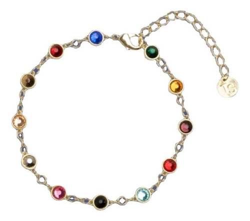 Pulsera Con Diamantes De Colores