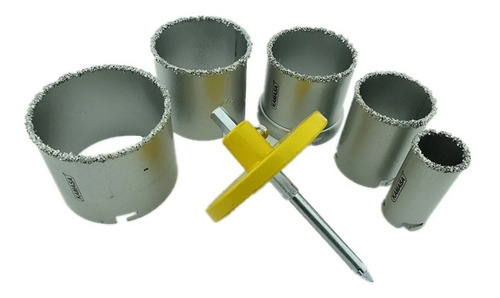 Juego Broca Sierra Copa Diamantado 7 Pieza 33-83mm Kamasa
