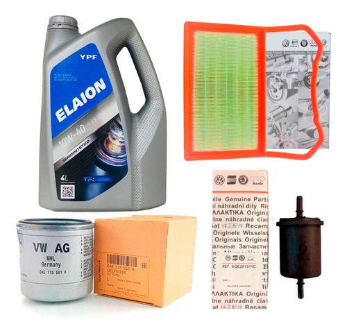 Kit Filtro Aceite + Aire + Nafta + 10w40 Volkswagen Up 2015