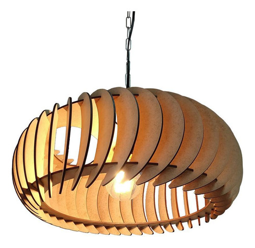 Lustre Mdf Moderno | Soquete E27 | 1 Lâmpada | 38cm | Monte