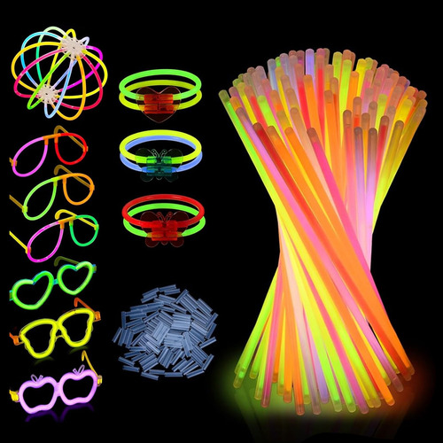 100 Pulseras Neón Fosforescente Fiestas Eventos Glow Stick