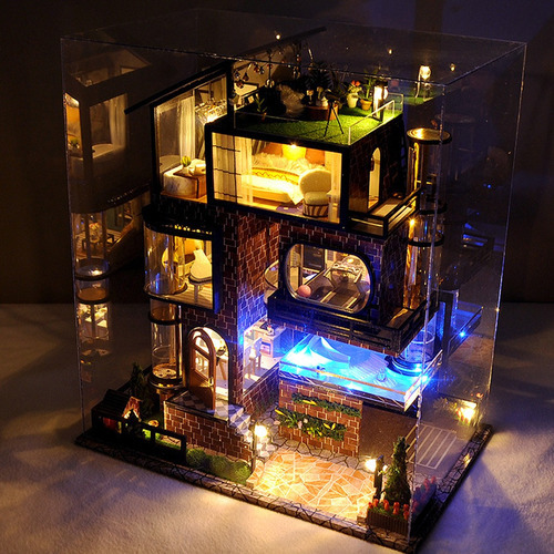 Kit De Muebles De Casa De Muñecas De Bricolaje Para Armar Un