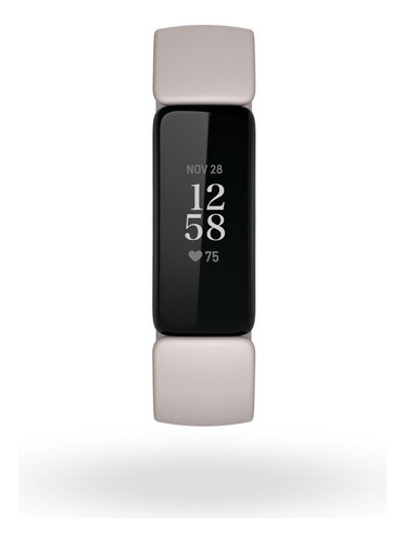 Smartband Fitbit Inspire 2 caja de  plástico  black, malla  lunar white de  elastómero FB418