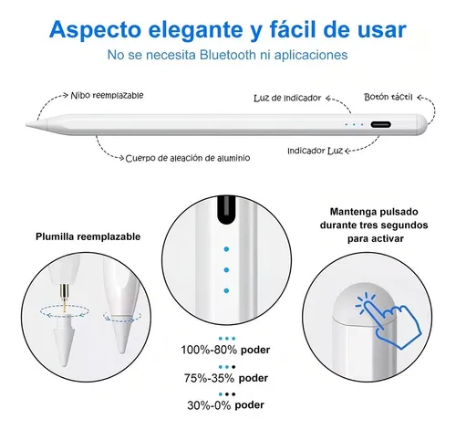 Lapiz Optico Compatible Con iPad - Dibujo Escritura Digital