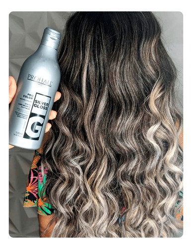 Imagem 4 de 4 de Máscara Matizador Loiro Branco Silver Gloss Prohall 500ml